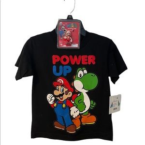 NWT Super Mario Bros tee with toy